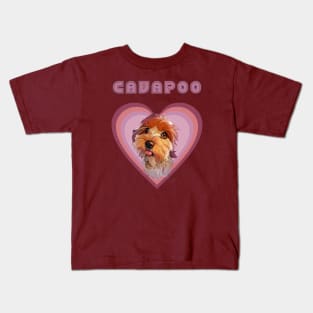 Cavapoo love (Fade retro) Kids T-Shirt